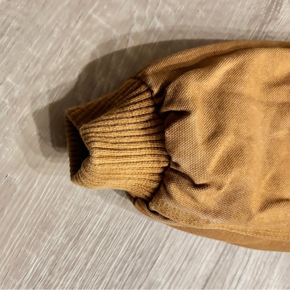 Carhartt Kids Active Jacket Brown Zip Up Hooded Canvas Workwear Coat Youth 4T - Picture 6 of 10